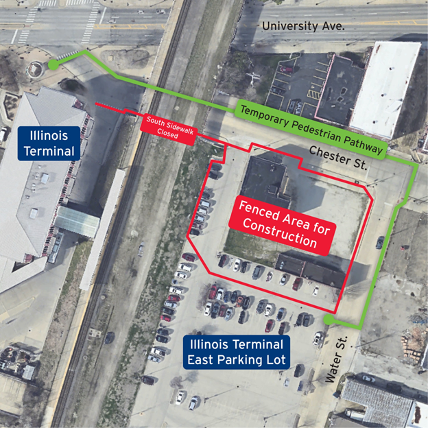 Alternative Pedestrian Pathway from Illinois Terminal East Parking Lot to Illinois Terminal