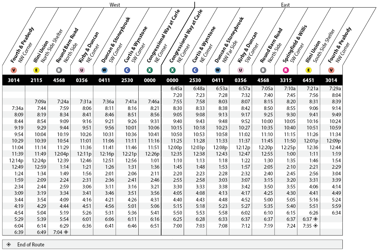 Proposed schedule for the 17 Cherry route for the 2026–2027 service year.